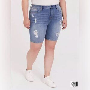 Torrid Sky High Skinny Distressed Jean Shorts